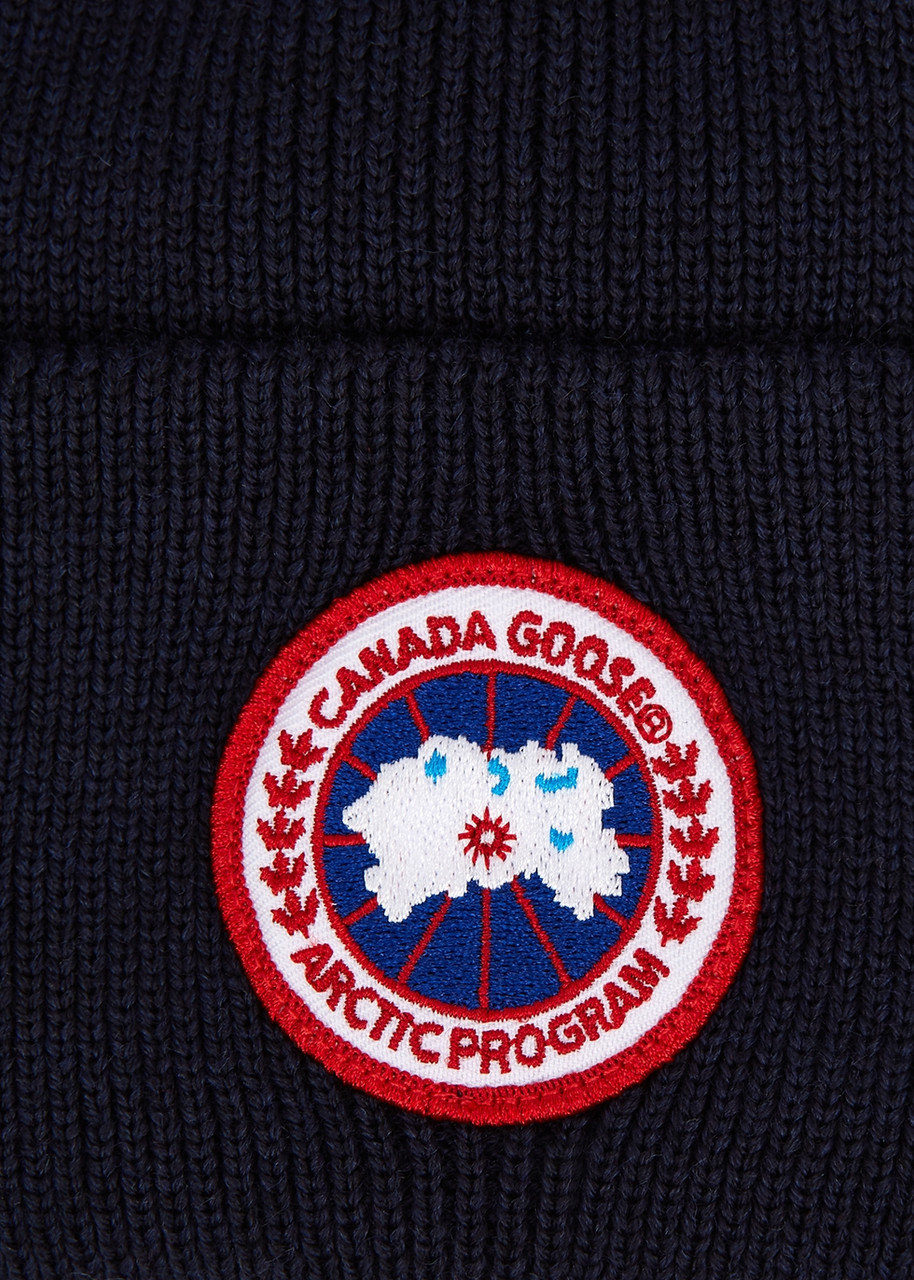  Canada Goose Logo Wool Beanie - Blue 