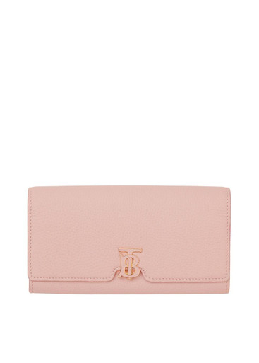 Burberry pink Leather TB Monogram Continental Wallet