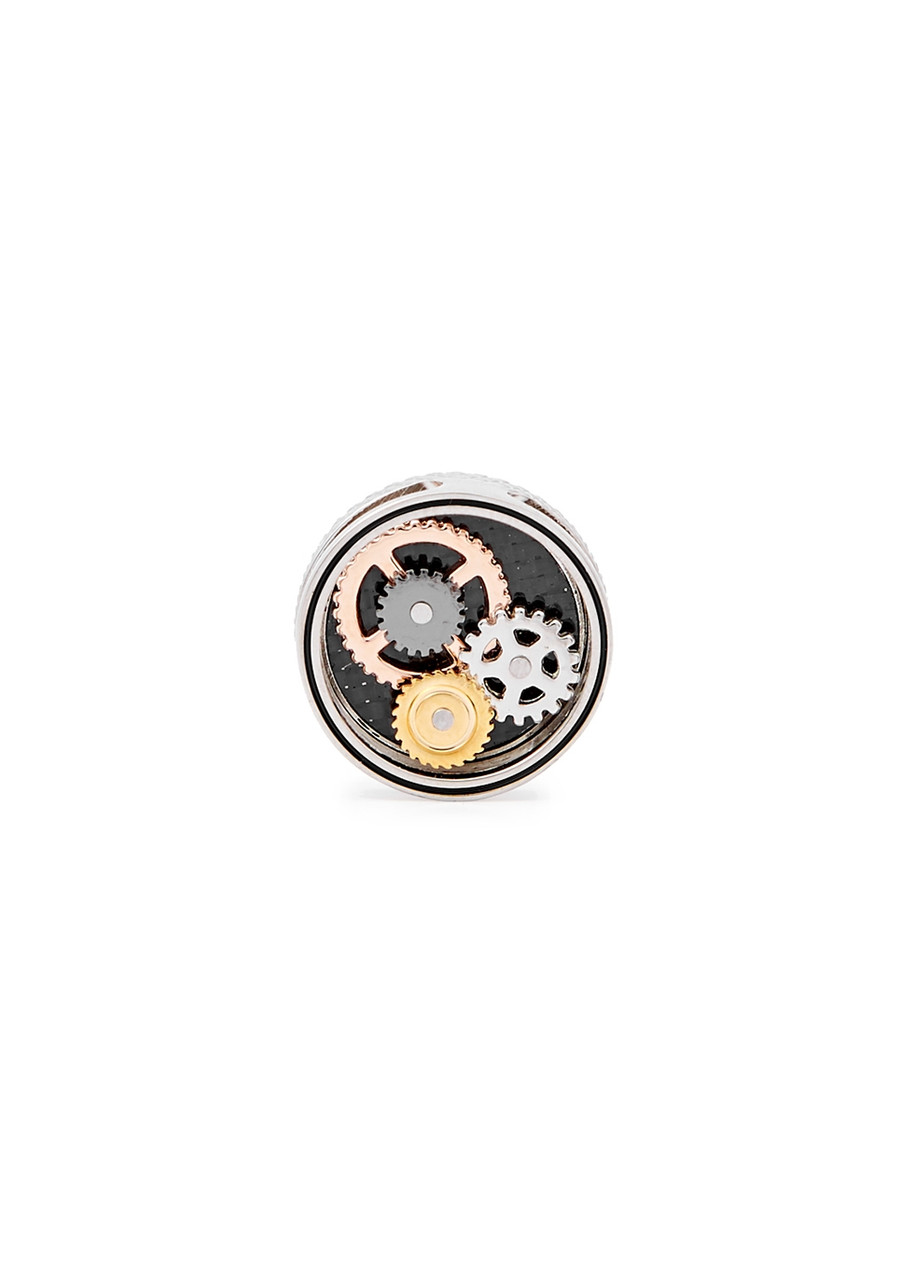  Tateossian Gear Rhodium Cut-out Cufflinks - Silver 