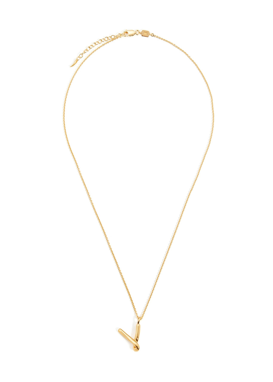 Missoma V Initial 18kt Gold-plated Necklace