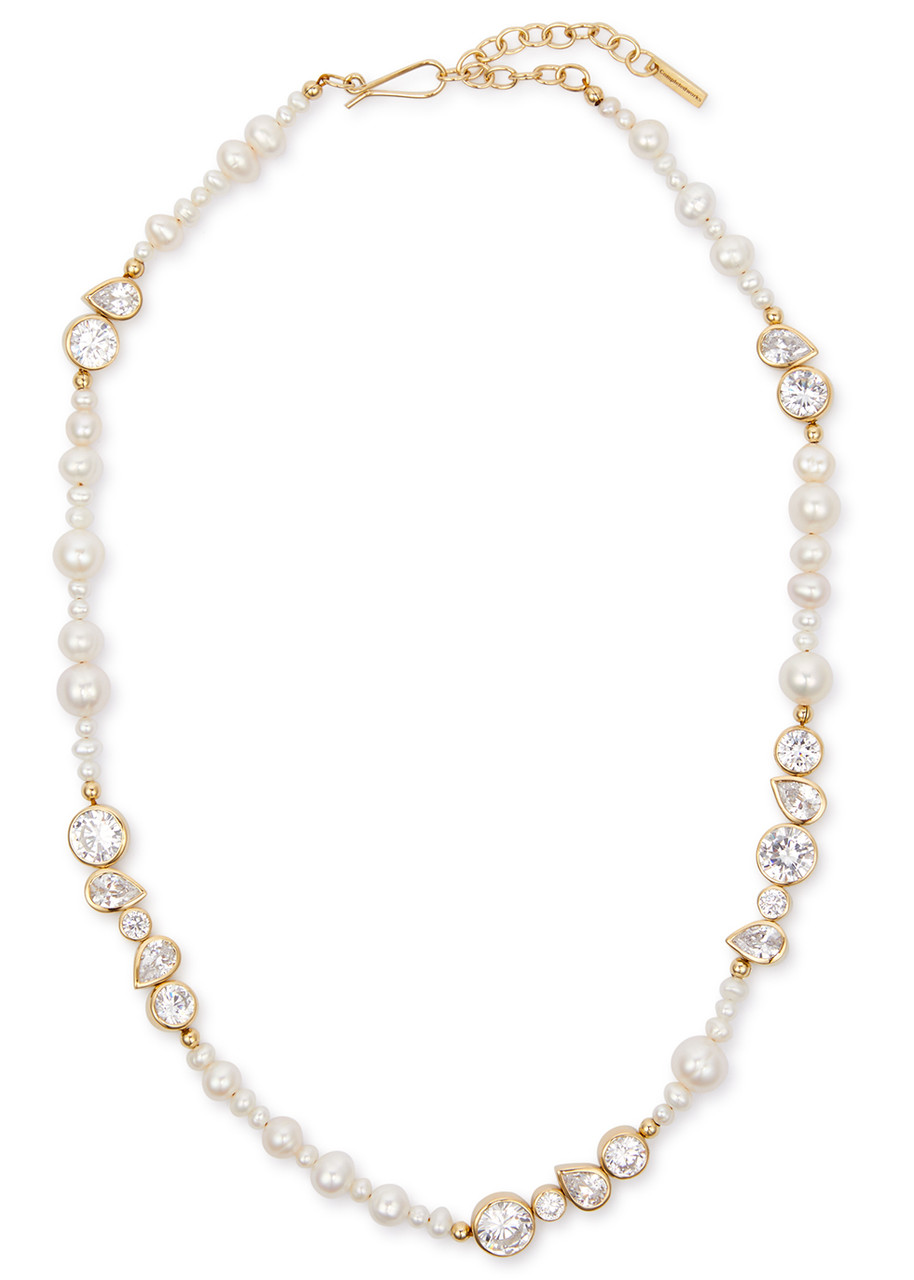 Completedworks Glitch Embellished Pearl Necklace