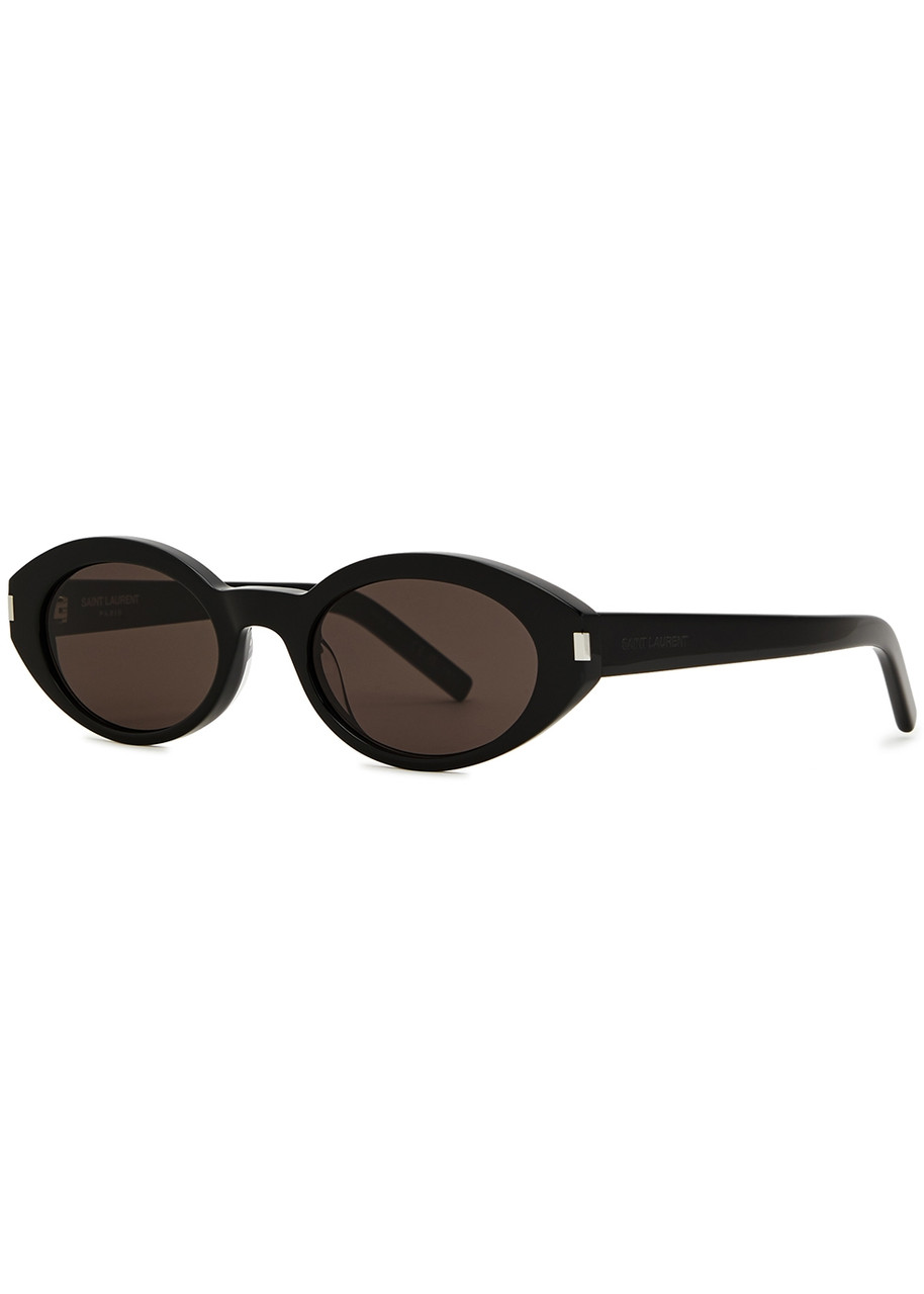 SAINT LAURENT SAINT LAURENT OVAL-FRAME SUNGLASSES, DESIGNER SUNGLASSES, BLACK