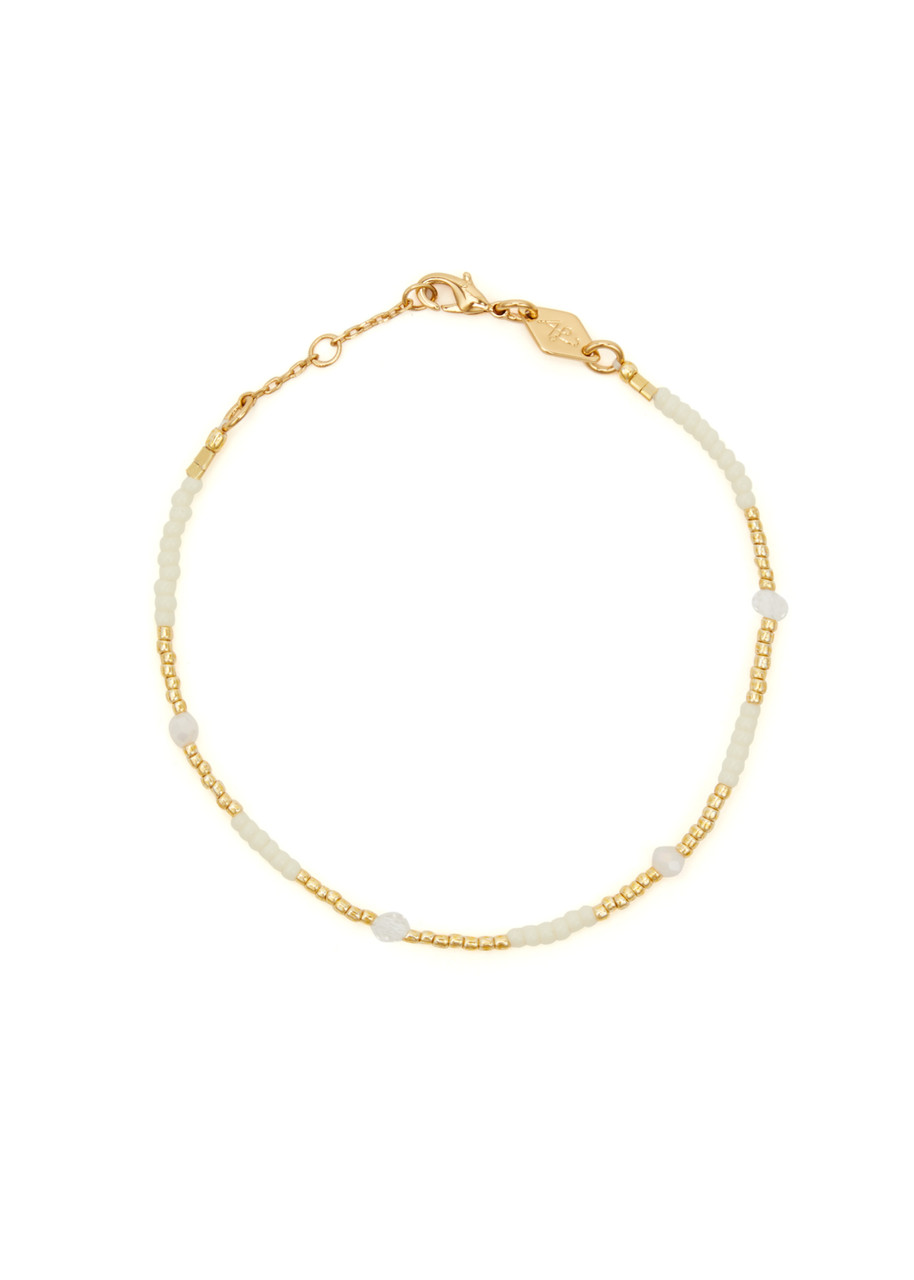 Anni LU Clemence 18kt Gold-plated Beaded Bracelet - White - One Size
