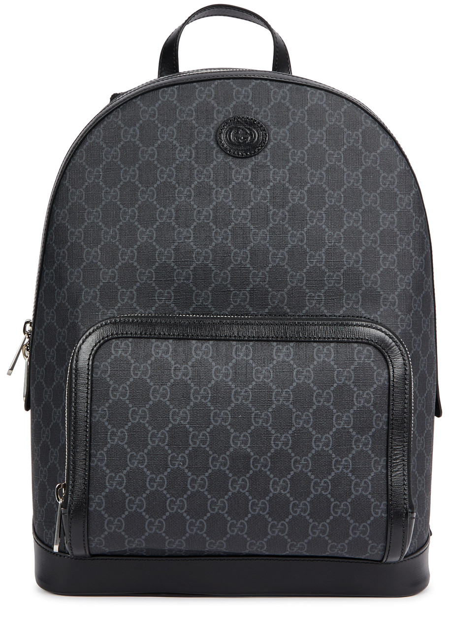 Gucci GG Supreme Monogrammed Backpack - Black - One Size
