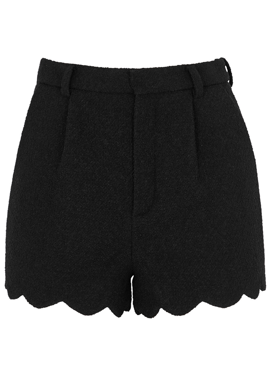 Yves Saint Laurent Black Wool-blend Bouclé Shorts - 12
