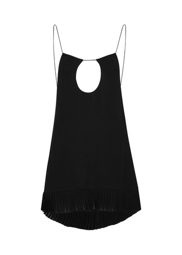 ワンピース SAINT LAURENT Black Satin Mini Dress Saint Laurent Satin Mini Dress in Black | Lyst