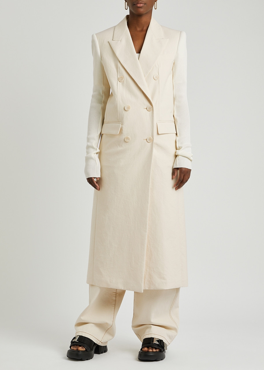  Sportmax Doerma Ivory Double-breasted Cotton Coat - 10 