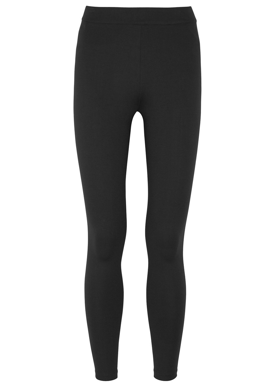 Vince Black Cropped Stretch-jersey Leggings - L
