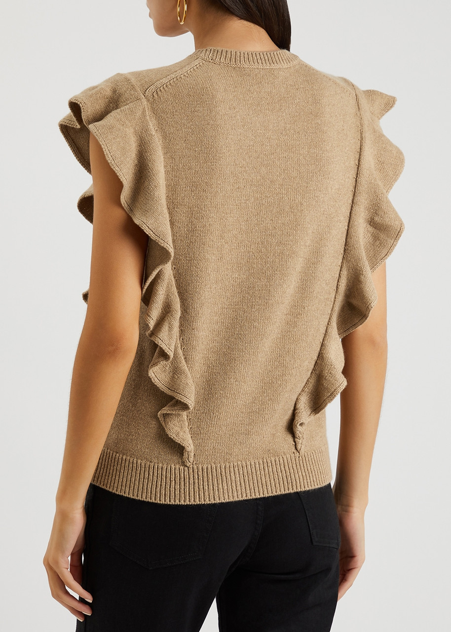  Chloe Brown Sleeveless Cashmere Jumper - Xs 