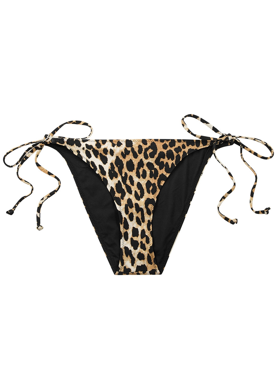 Ganni Leopard-print Bikini Briefs - 10