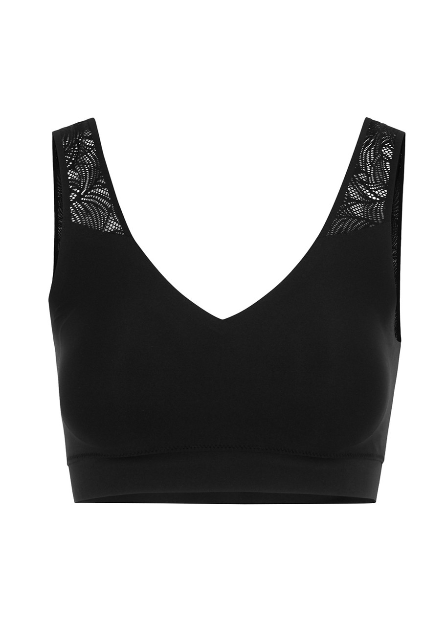 Chantelle Soft Stretch Lace-trimmed Bralette - Black - XS/S