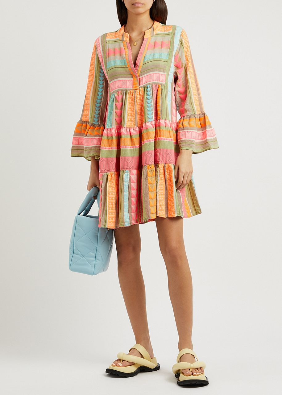  Devotion Ella Embroidered Stretch-cotton Mini Dress - Multicoloured - L 