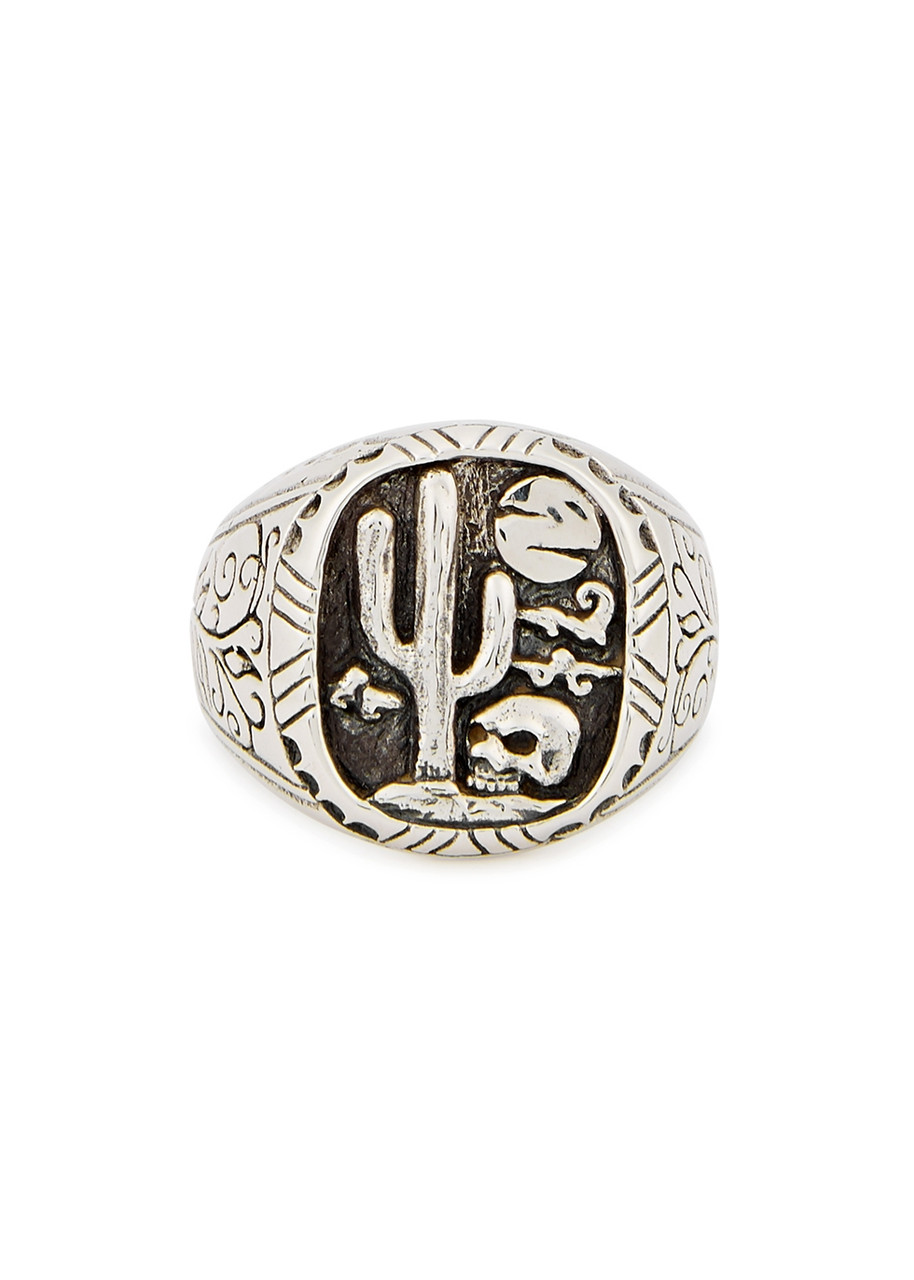  Clocks And Colours Tumbleweed Engraved Sterling Silver Ring 