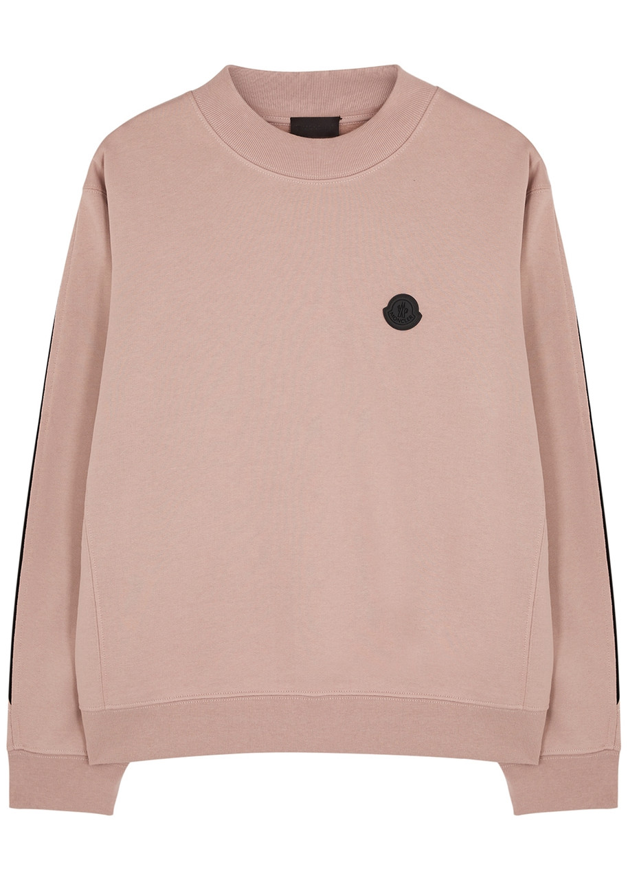 Moncler Logo Cotton Sweatshirt In Pink