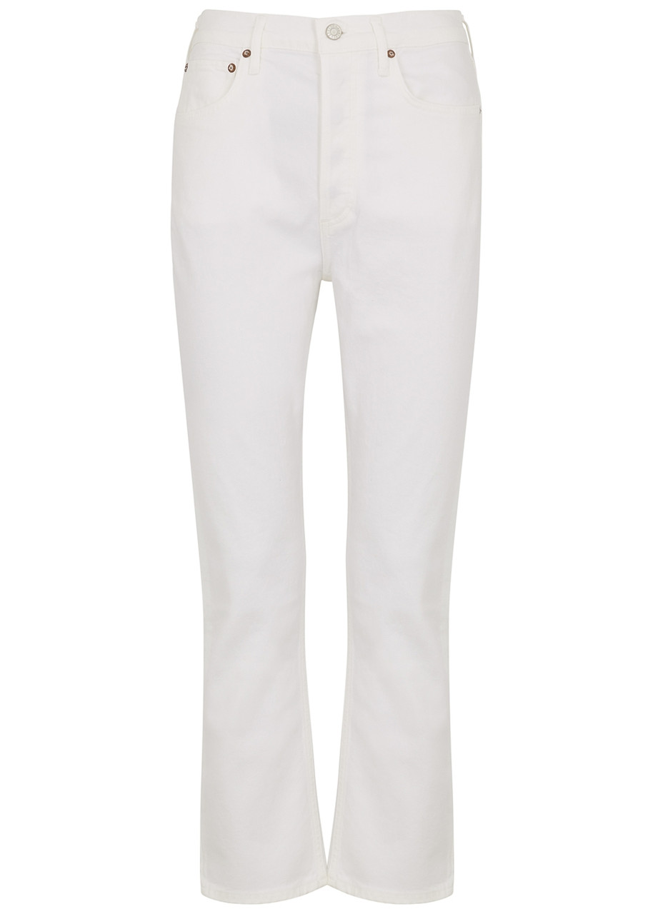 Agolde Riley Cropped Straight-leg Jeans - White - W29