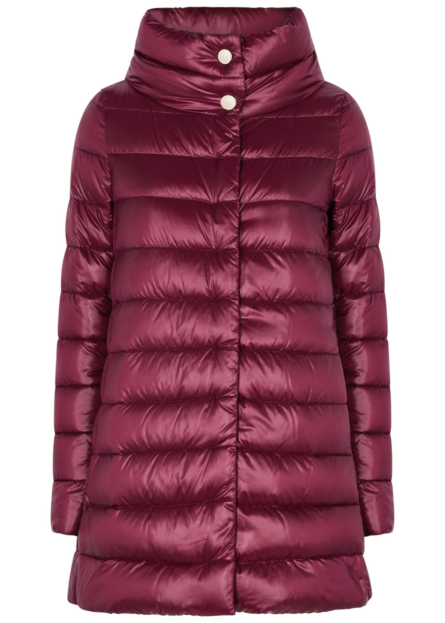 Herno Amelia Quilted Shell Jacket - Burgundy - 8