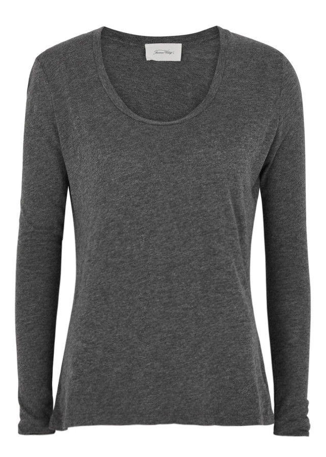 American Vintage Jacksonville Slubbed Cotton-blend top - Charcoal - M
