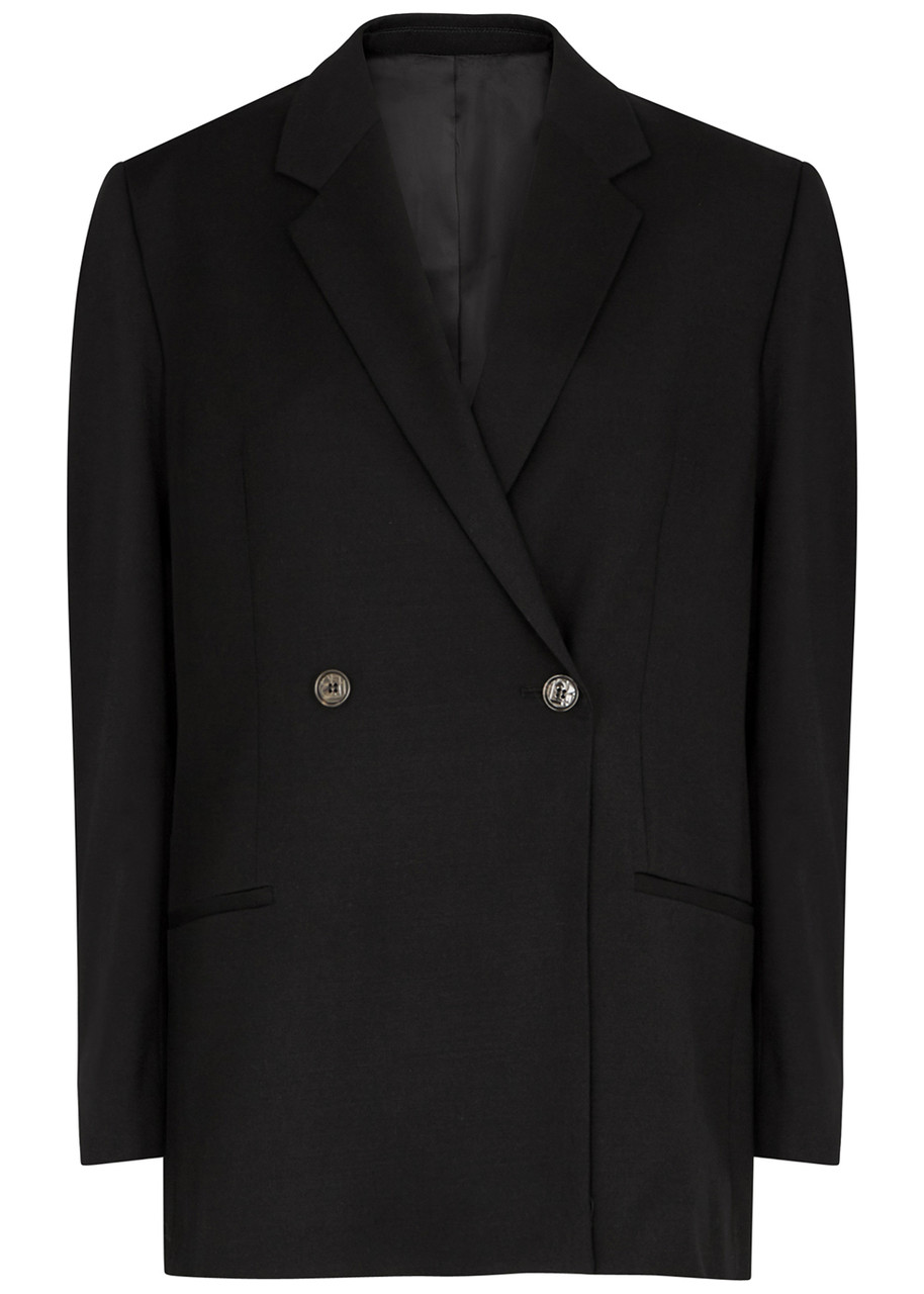 Toteme Double-breasted Wool Blazer - Black - 6