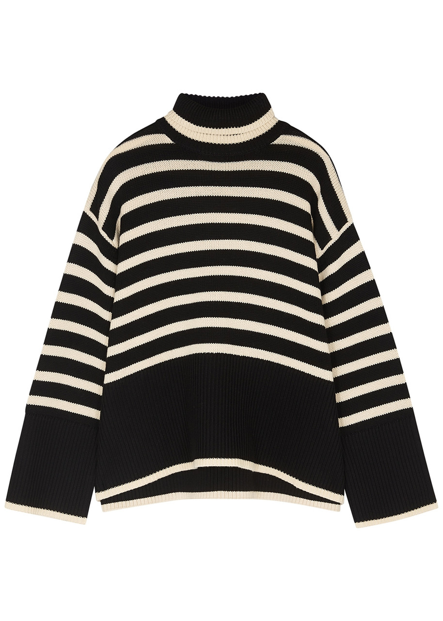 Toteme Striped Wool-blend Jumper - Black - L