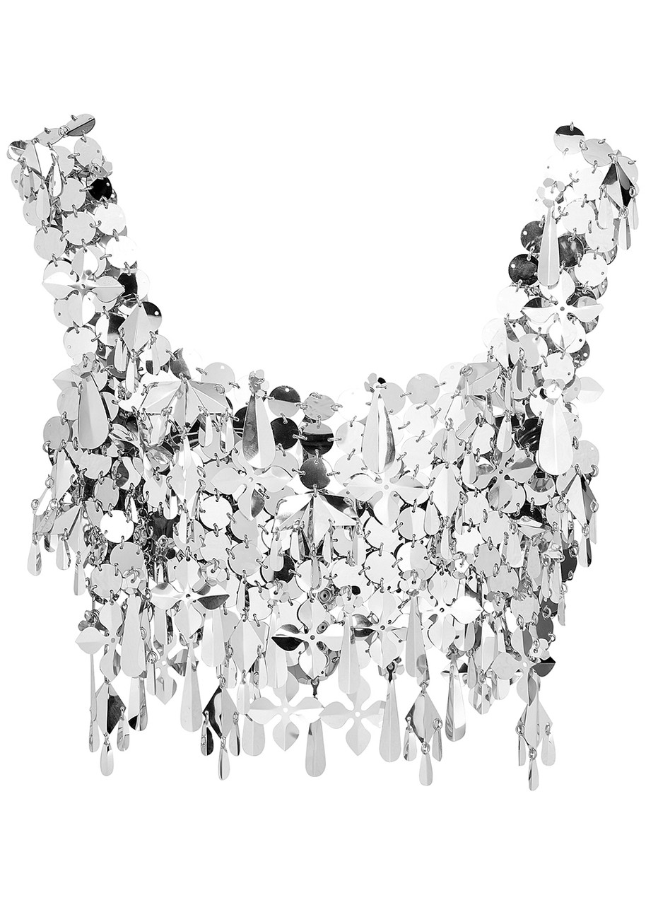 Rabanne Geometric Chainmail Cropped top - Silver - 8