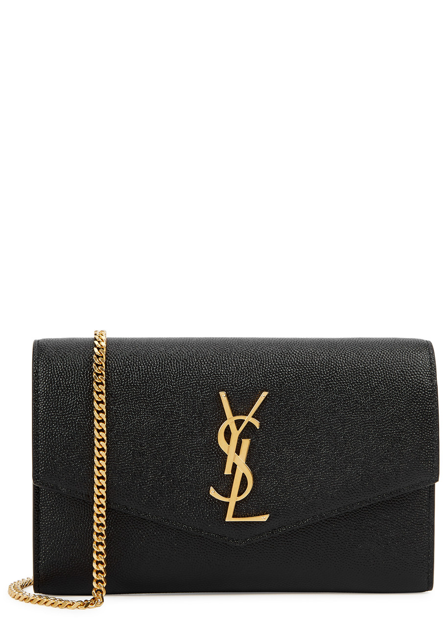 Saint Laurent Leather Wallet-on-chain, Wallet Bag, Black, Leather - One Size