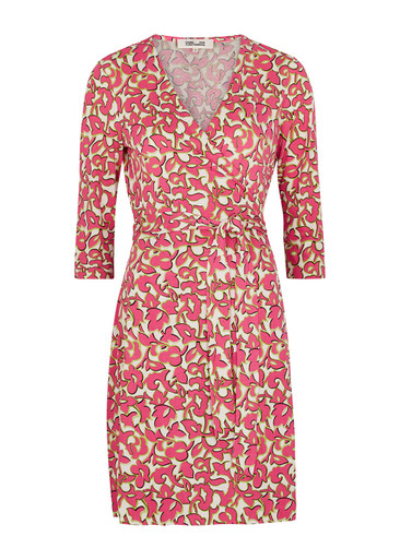 new julian two silk jersey wrap dress New Diane Von Furstenberg Julian Two Silk Jersey Wrap Dress Print Small-Medium