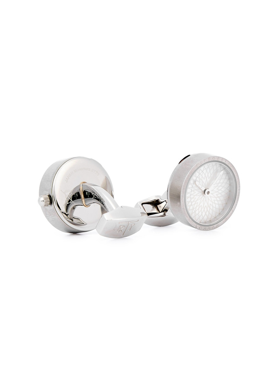 Tateossian Guilloche Watch Silver-tone Cufflinks