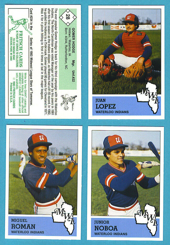 1983 Fritsch Midwest League Waterloo Indians Team Set - Larry