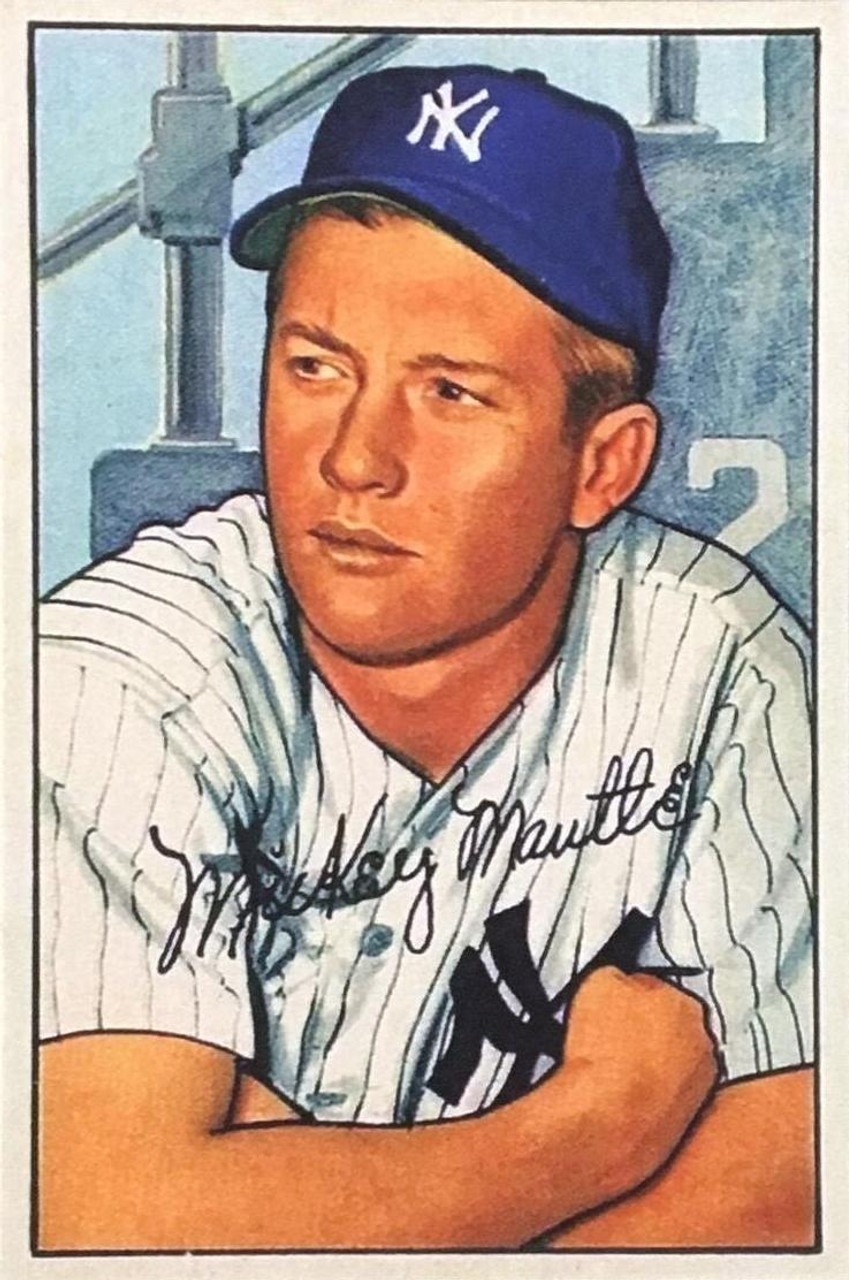 New York Yankees: Mickey Mantle son on 1952 Topps baseball card