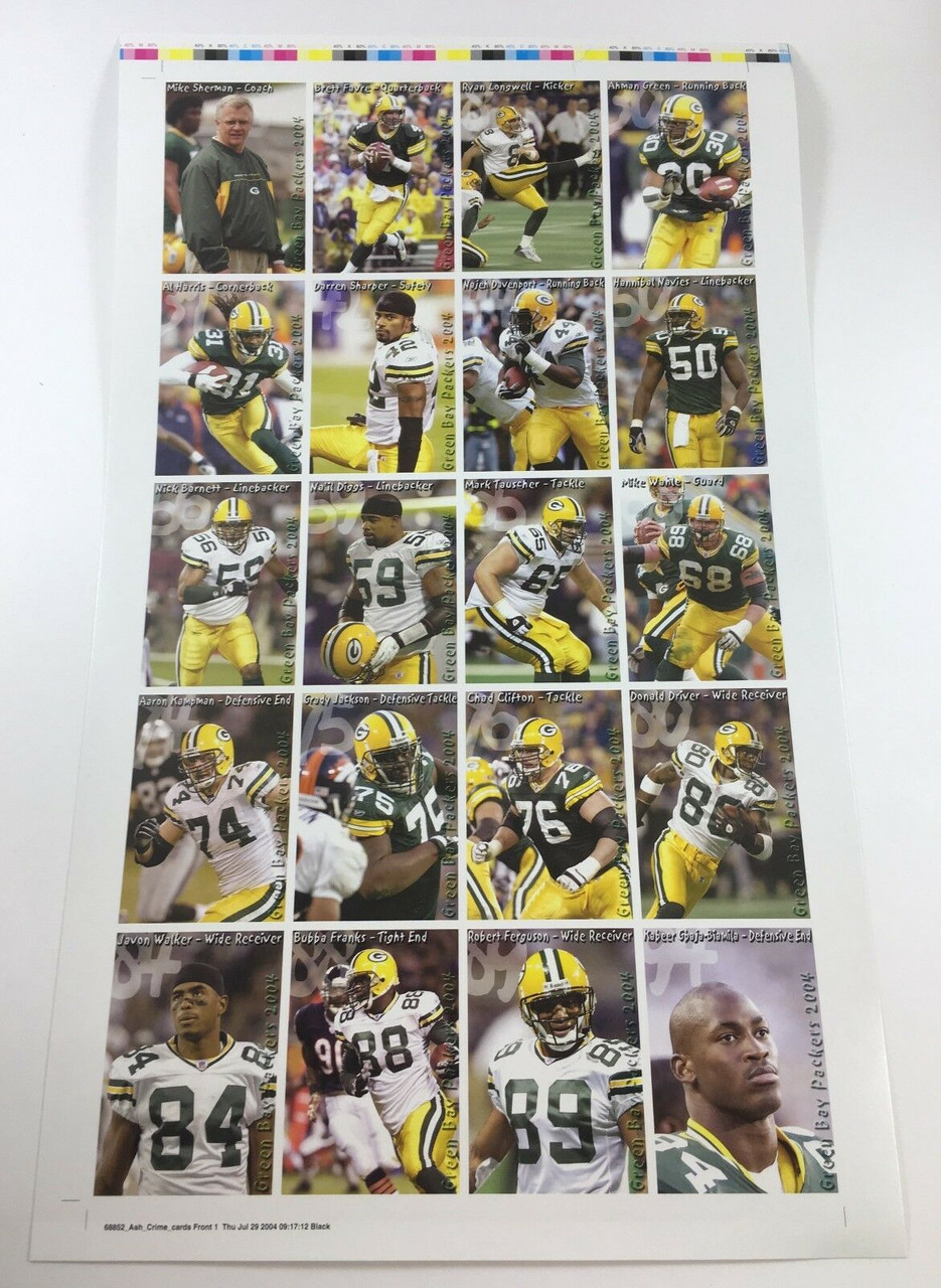 2004 Green Bay Packers Police Uncut Sheet