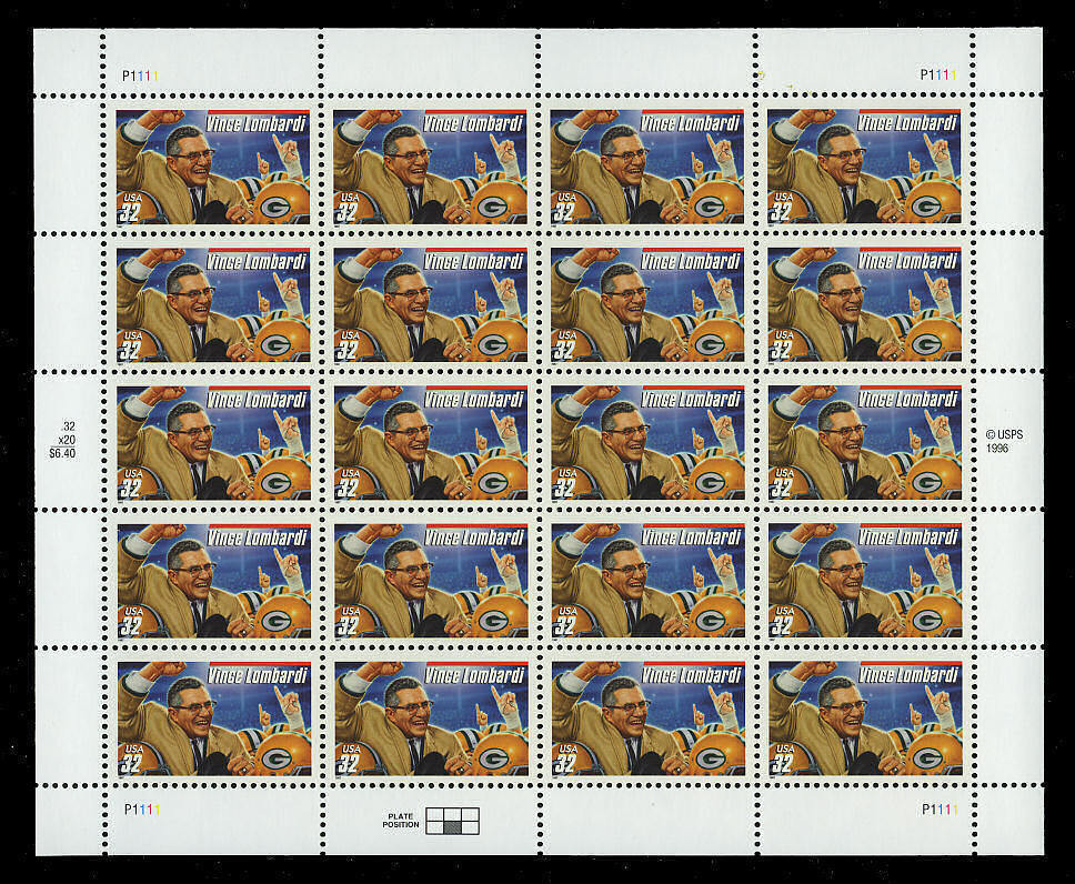 Vince Lombardi U.S. Postage Stamp Larry Fritsch Cards LLC Your Card
