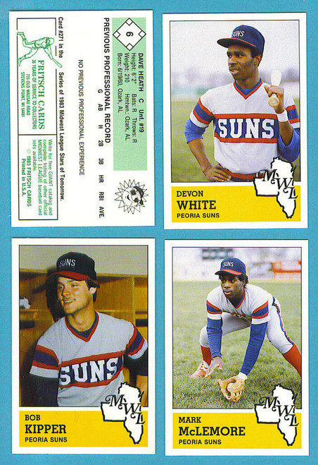 1983 Fritsch Midwest League Peoria Suns Team Set