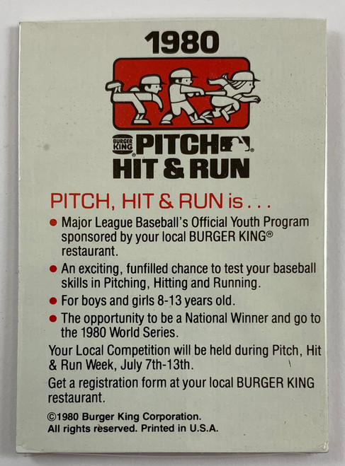 1980 Burger King Pitch, Hit & Run Pack