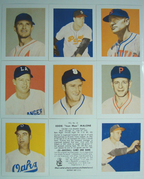 1949 Bowman Pacific Coast League Uncut Sheet