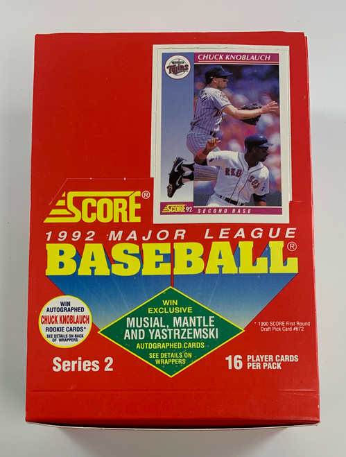 1992 Score Major League Baseball Series 2 Box