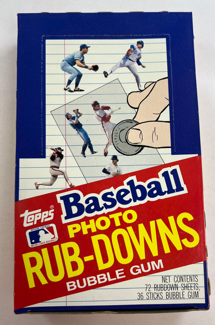 1984 Topps Baseball Photo Rub-Downs Box 1984 Topps Baseball Photo Rub-Downs Box
