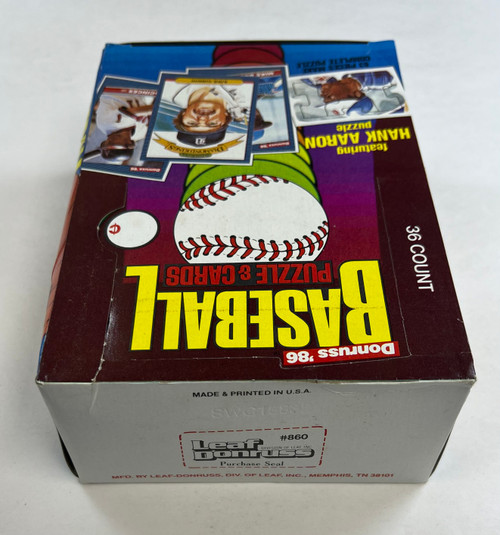 1986 Donruss Wax Baseball Box