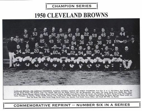 1950 Cleveland Browns Champion Series Commemorative Photo