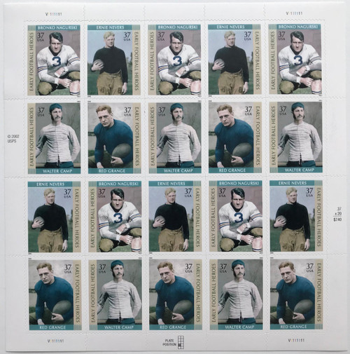 Early Football Heroes Stamp Sheet