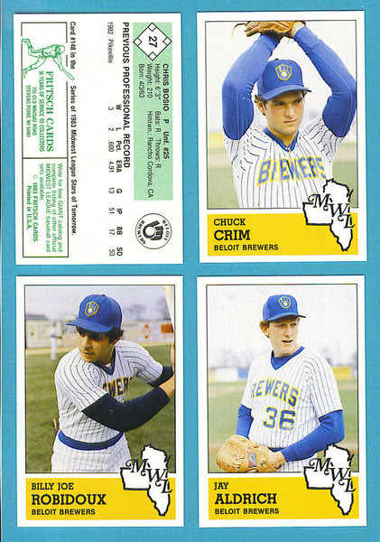 1983 Fritsch Midwest League Beloit Brewers