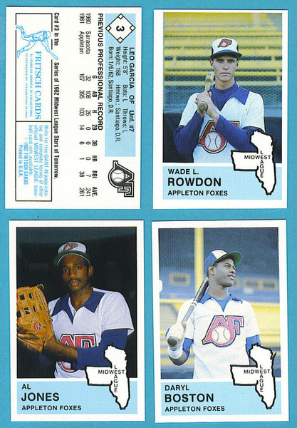 1982 Fritsch Midwest League Appleton Foxes Team Set 1982 Fritsch Midwest League Appleton Foxes Team Set