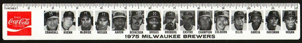 1975 White Hen Pantry/Coke Milwaukee Brewers Ruler