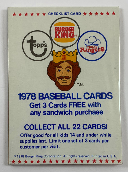 1978 Burger King Rangers Pack