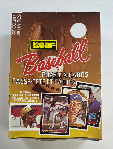 1987 Leaf Baseball Puzzle & Cards Box