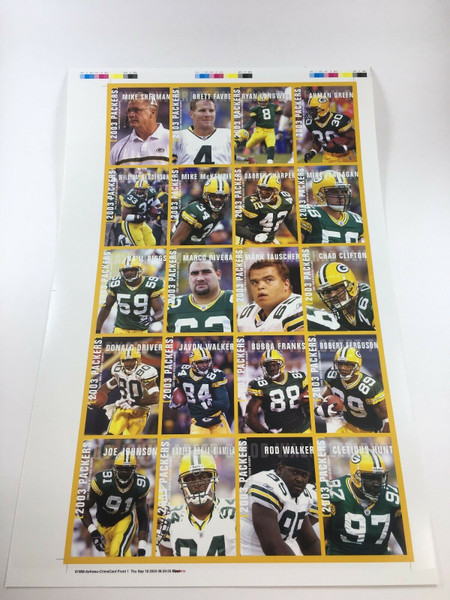 2003 Green Bay Packers Police Uncut Sheet