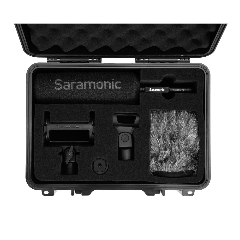 Saramonic SoundBird V6 Professional Supercardioid Shotgun Mic w/ Shock Mount, Windscreens, Case, Cable & More