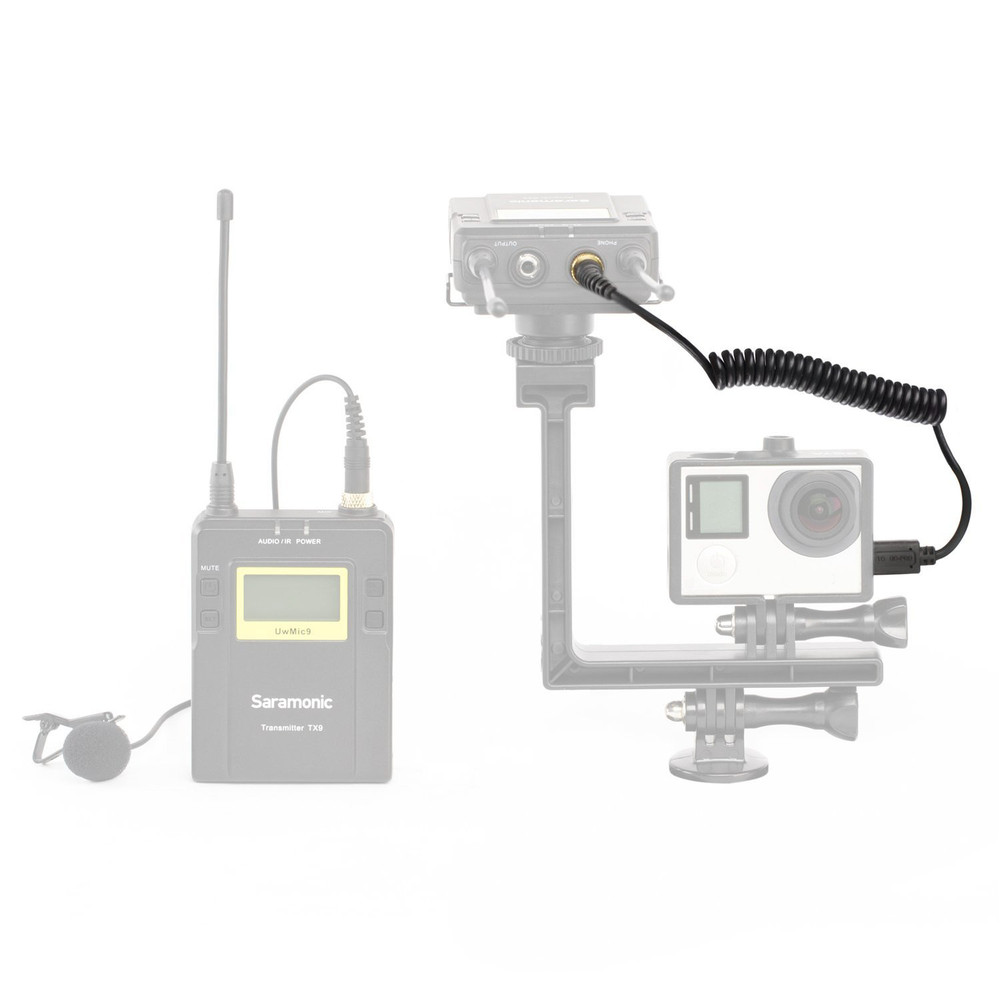 Saramonic SR-GMC1 Locking 3.5mm TRS Male to Mini-USB with A/D Converter Cable for GoPro HERO3, 3+ & 4 Cameras