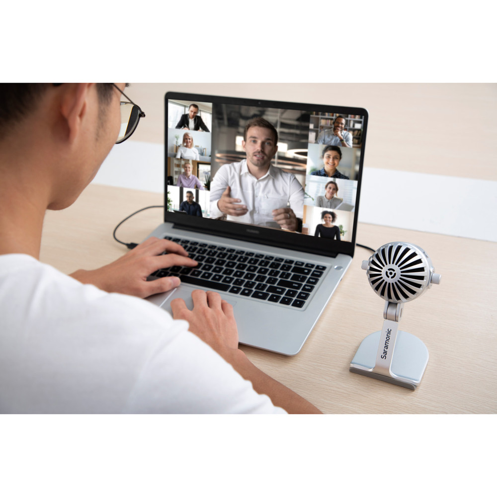 Saramonic SmartMic MTV500 Multi-Pattern Large Diaphragm Desktop USB Studio Microphone with Headphone Output