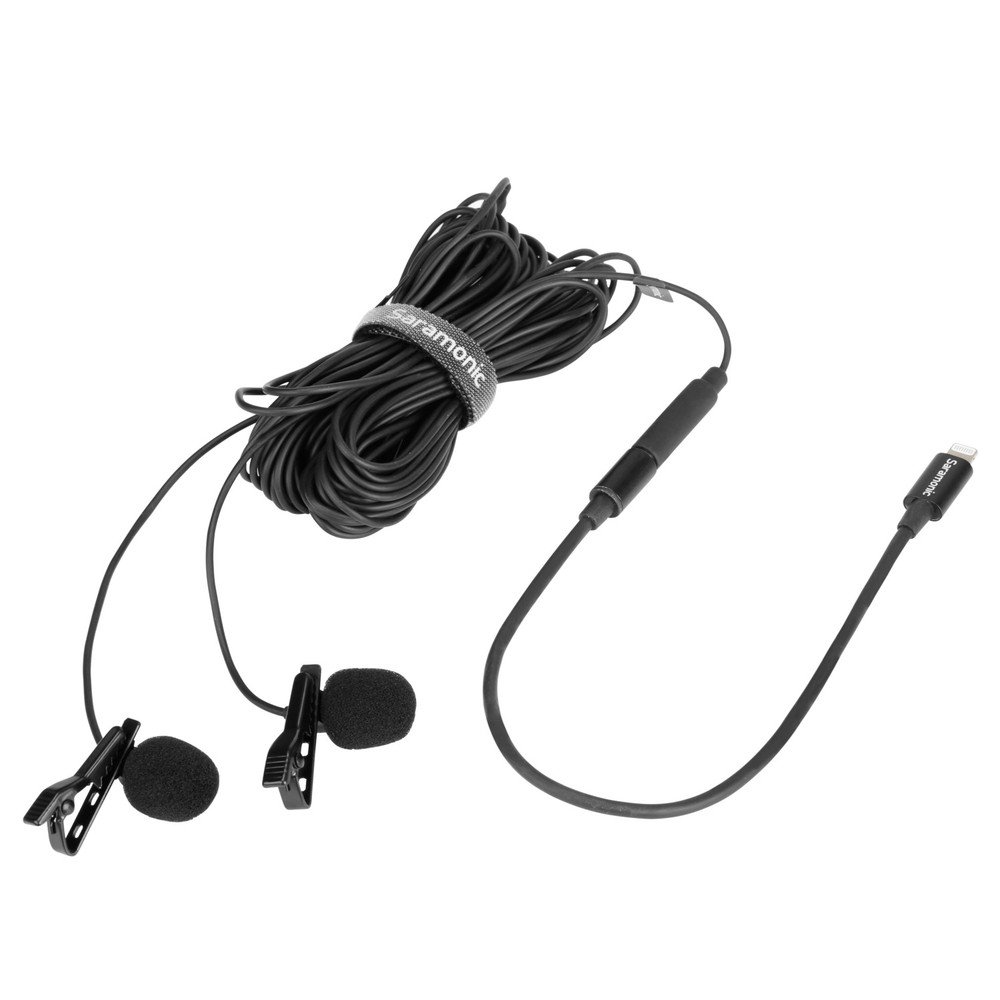 Saramonic LavMicro U1C 2-Person Lavalier Microphone w/ 19.7' (6m) Cable & Lightning Adapter for iPhone & iPad