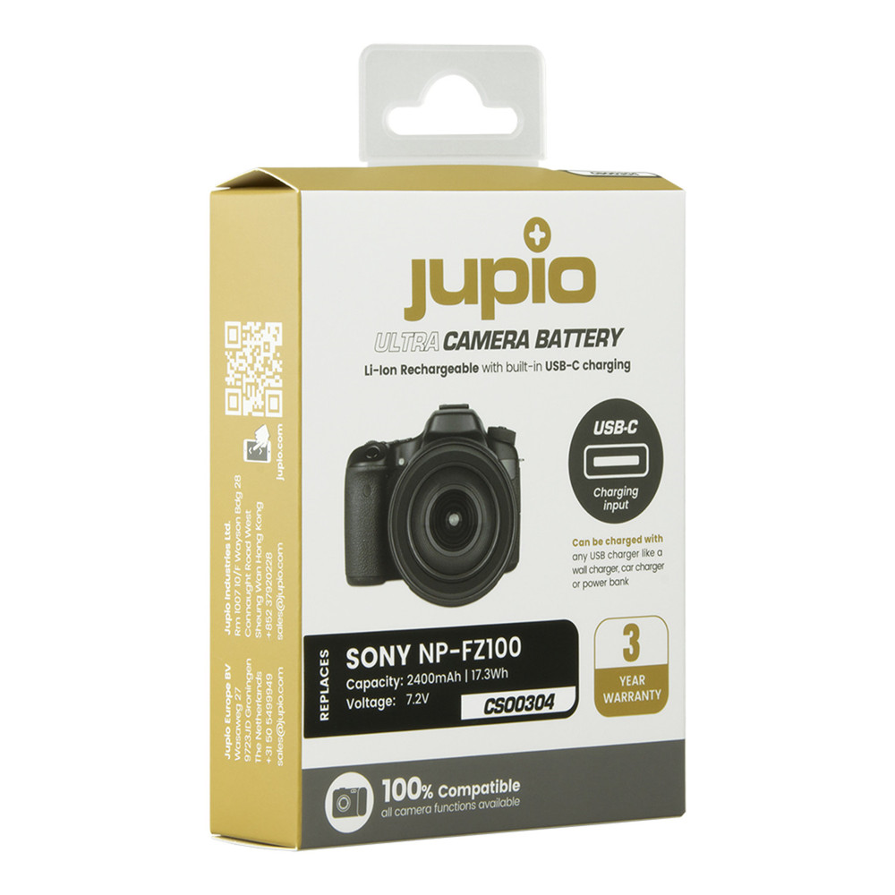Jupio NP-FZ100 ULTRA C (USB-C input) 2400mAh for Sony